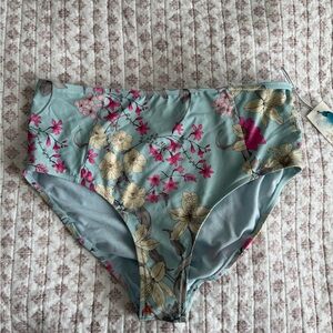 JOHHNY WAS belladonna high waisted bottom swim bikini NWT size XL. Floral